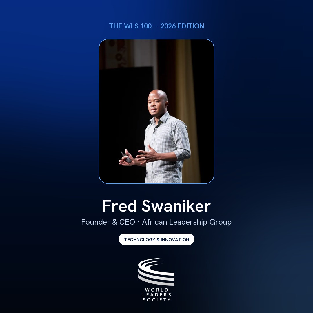 WLS 100 badge · Fred Swaniker